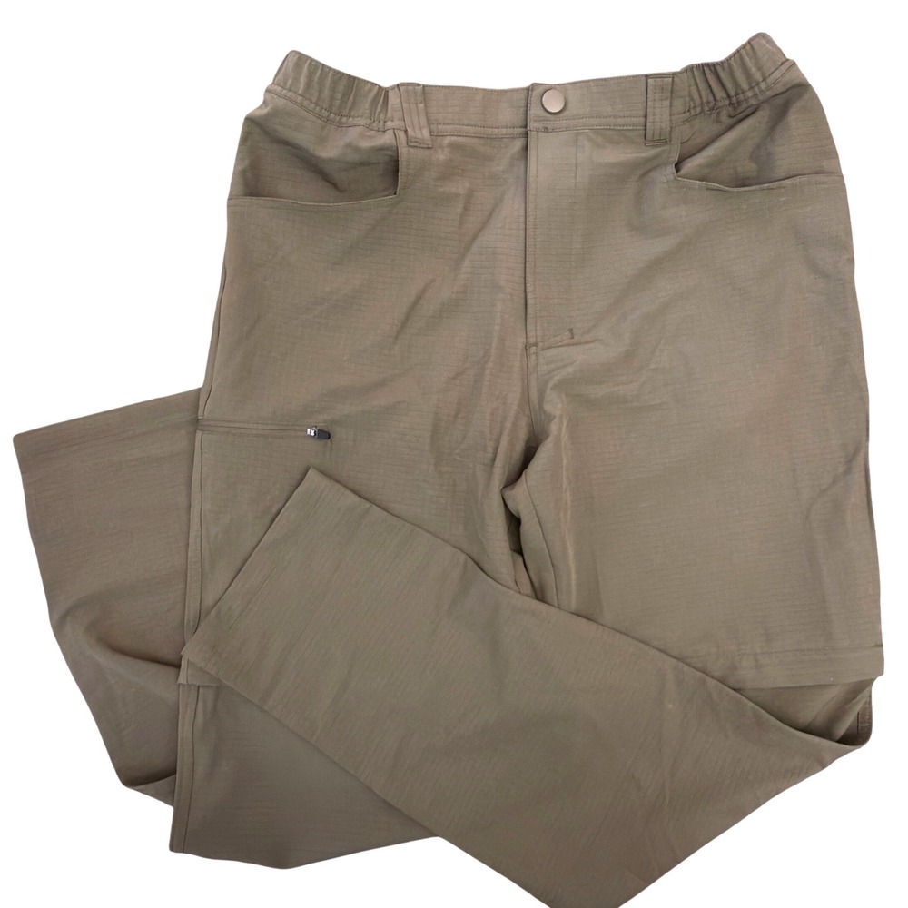 Pacific Trail Mens Brown Convertible Zip Off Hiking Cargo Pants Size 36